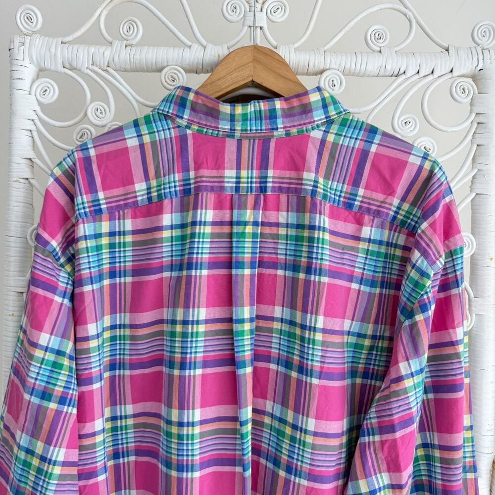 Ralph Lauren Shirt Men 3XL Tall Pink Plaid Oxford Button Down Long Sleeve - Picture 6 of 9